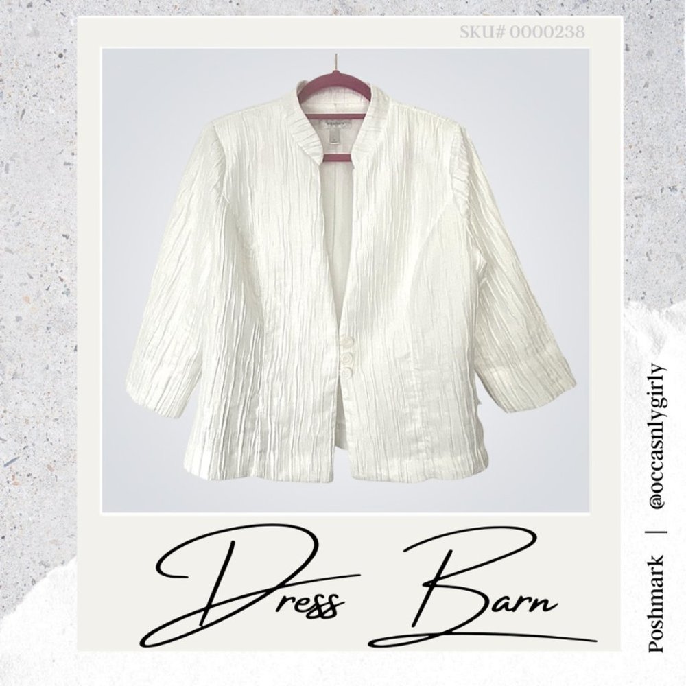 Dress Barn Textured White with Sheen Blazer